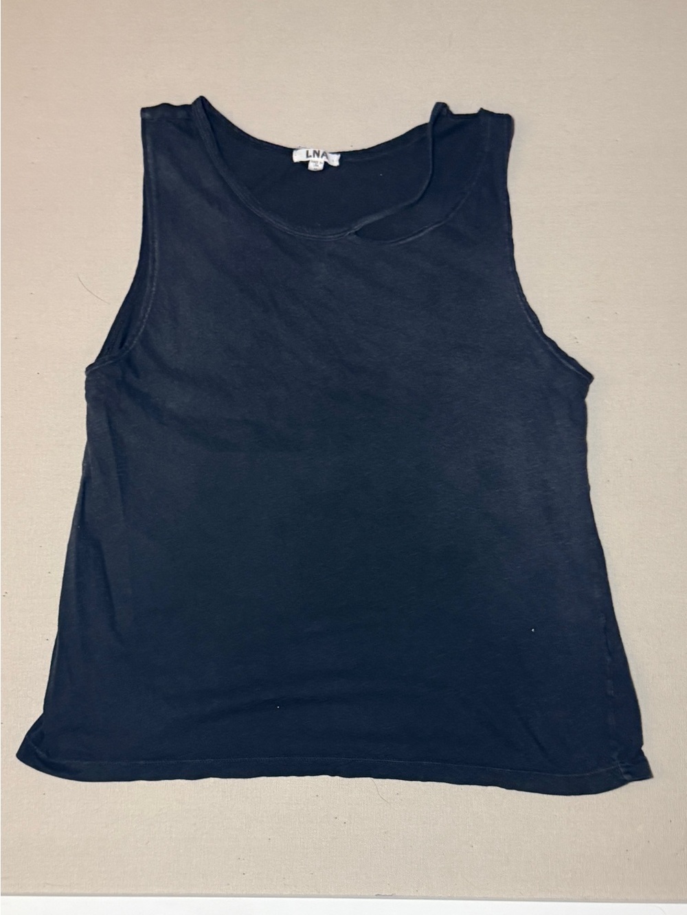 LNA Black Scoop Neck Tank Cut Out Tank